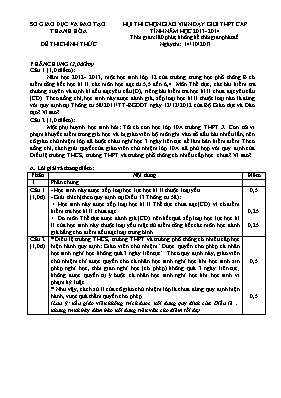 Hội thi chọn giáo viên dạy giỏi THPT cấp tỉnh - Năm học 2013-2014 - Sở GD & ĐT Thanh Hóa